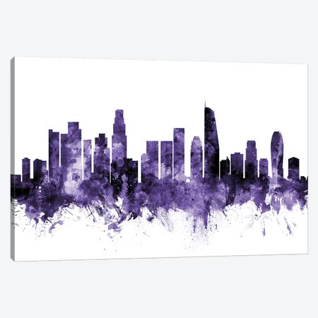 Los Angeles, California Skyline II Canvas Print #MTO635} by Michael Tompsett Art Print