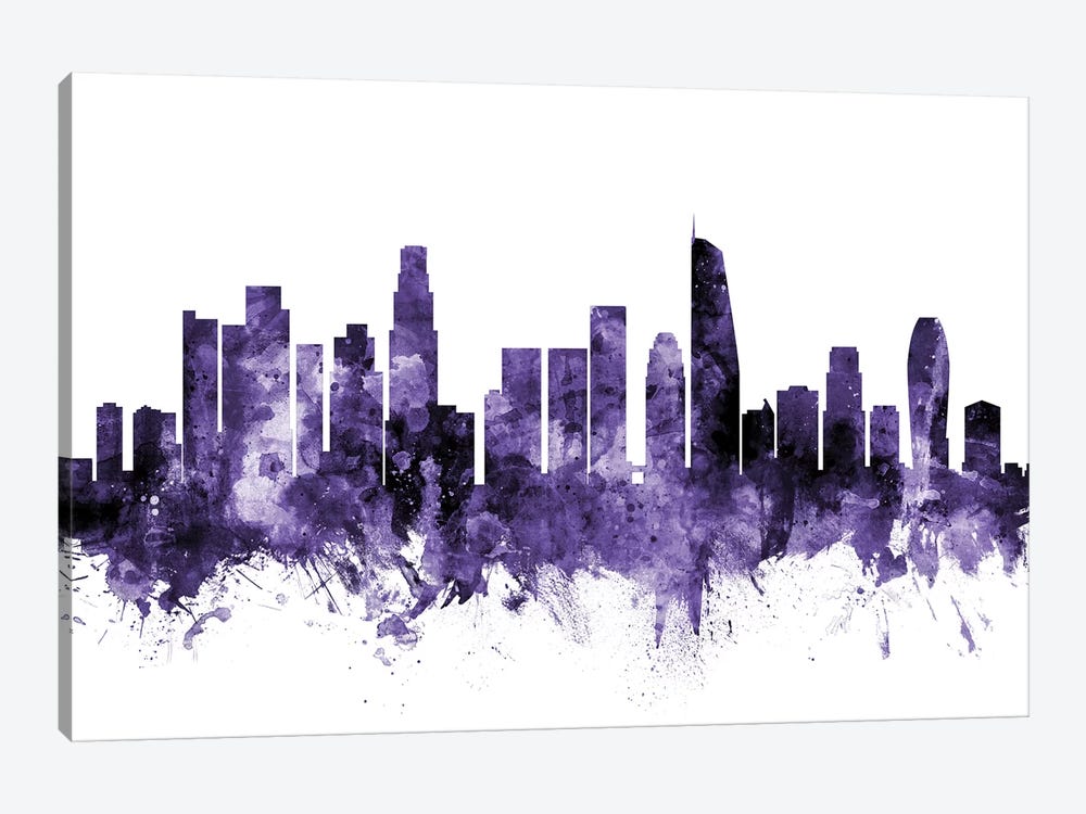 Los Angeles, California Skyline II by Michael Tompsett 1-piece Canvas Print