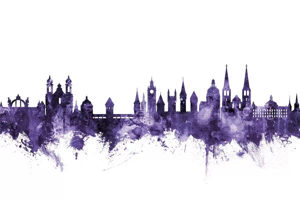 Lucerne: Purple Lucerne, Switzerland Skyline by Michael Tompsett