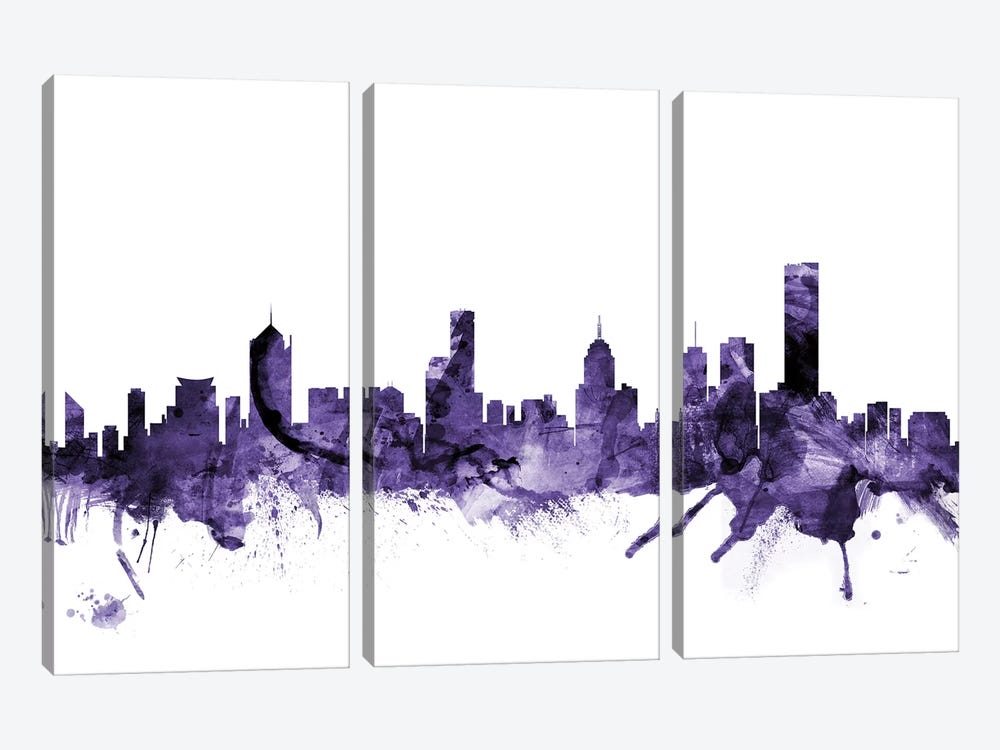 Melbourne, Australia Skyline by Michael Tompsett 3-piece Canvas Wall Art