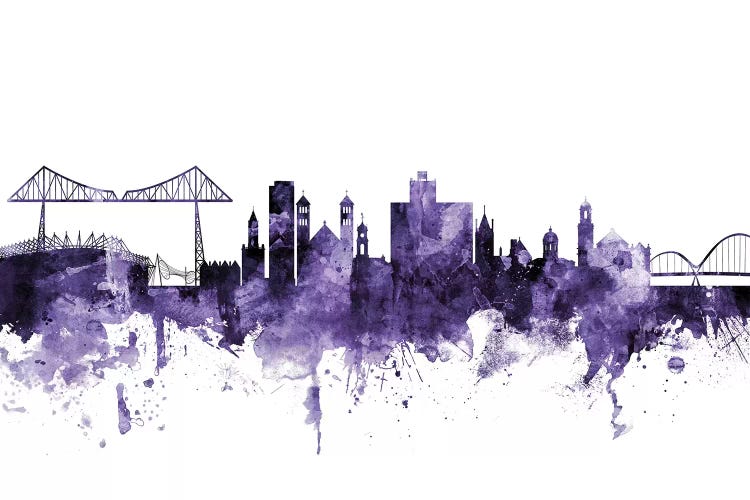 Purple Middlesbrough, England Skyline by Michael Tompsett wall art