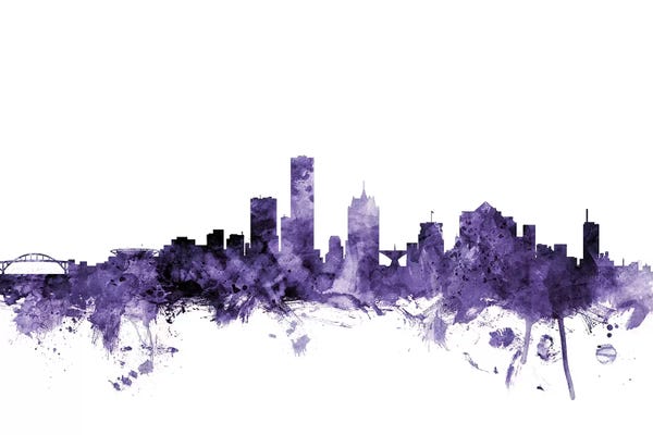 Milwaukee: Purple Milwaukee, Wisconsin Skyline by Michael Tompsett