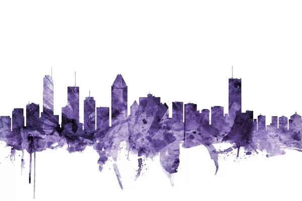 Montreal: Purple Montreal, Canada Skyline by Michael Tompsett