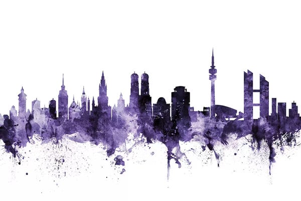 Purple Munich, Germany Skyline
