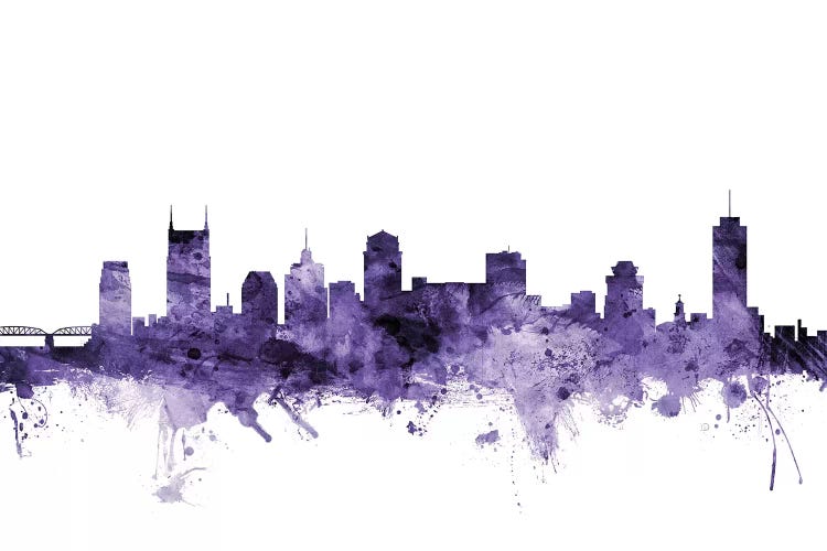 Purple Nashville, Tennessee Skyline