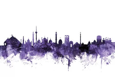 Purple New Delhi, India Skyline by Michael Tompsett canvas print