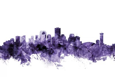 Purple New Orleans, Louisiana Skyline by Michael Tompsett canvas print