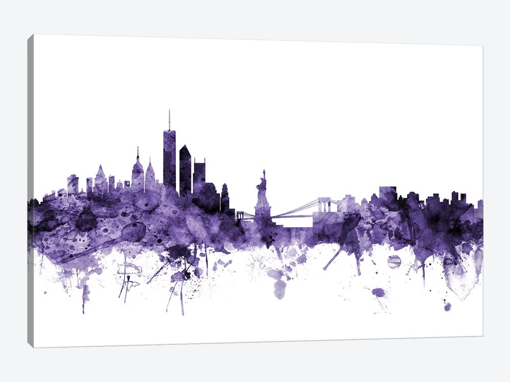 New York City Skyline II by Michael Tompsett 1-piece Canvas Art Print