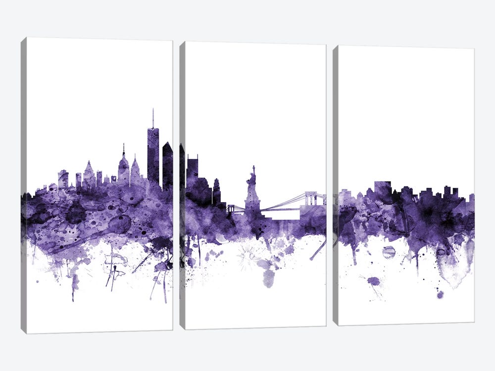 New York City Skyline II by Michael Tompsett 3-piece Art Print