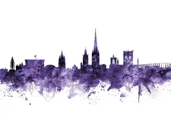 Norwich: Purple Norwich, England Skyline by Michael Tompsett