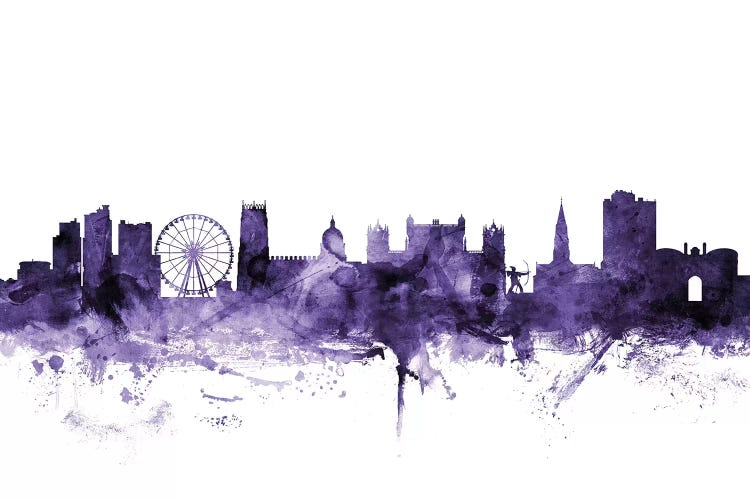 Purple Nottingham, England Skyline
