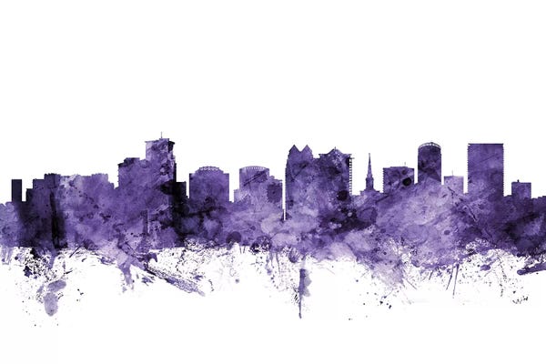 Orlando: Purple Orlando, Florida Skyline by Michael Tompsett