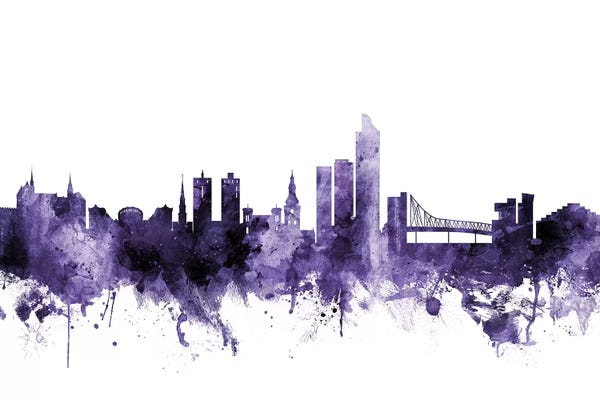 Oslo: Purple Oslo, Norway Skyline by Michael Tompsett