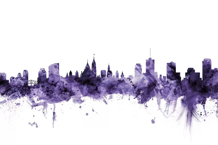 Purple Ottawa, Canada Skyline by Michael Tompsett wall art