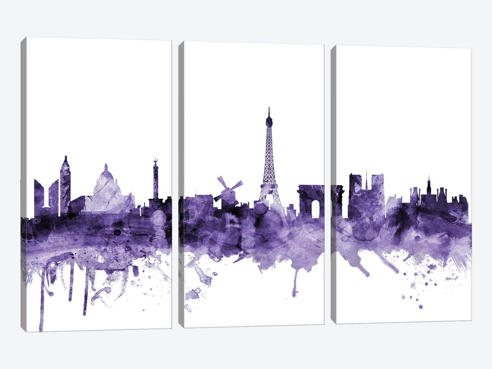 Paris, France Skyline by Michael Tompsett 3-piece Canvas Artwork