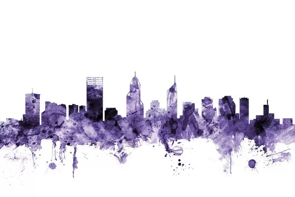 Western Australia: Purple Perth, Australia Skyline by Michael Tompsett