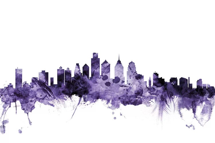 Purple Philadelphia, Pennsylvania Skyline