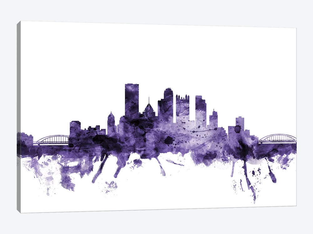 Pittsburgh, Pennsylvania Skyline by Michael Tompsett 1-piece Canvas Print