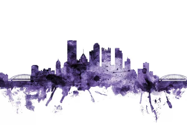 Pittsburgh: Purple Pittsburgh, Pennsylvania Skyline by Michael Tompsett