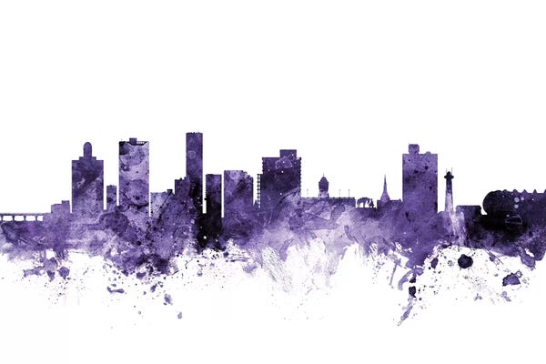 South Africa: Purple Port Elizabeth, South Africa Skyline by Michael Tompsett