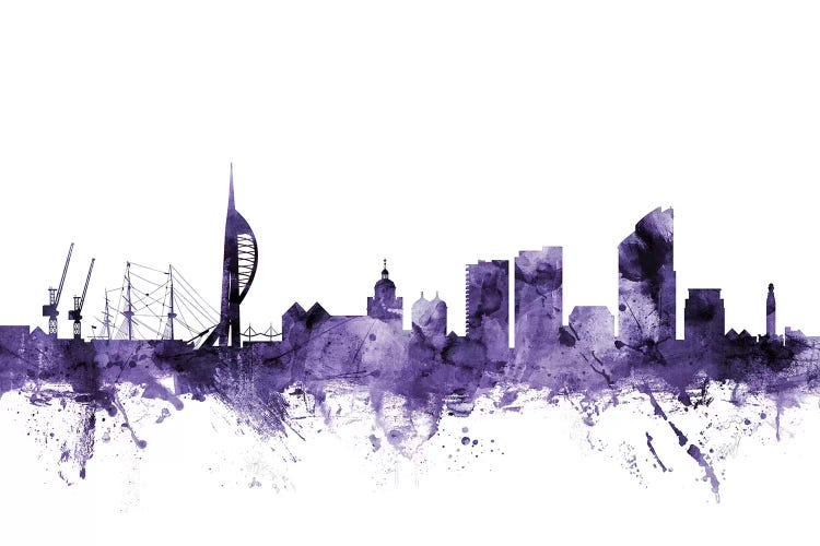 Purple Portsmouth, England Skyline