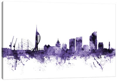 Portsmouth, England Skyline Canvas Art Print