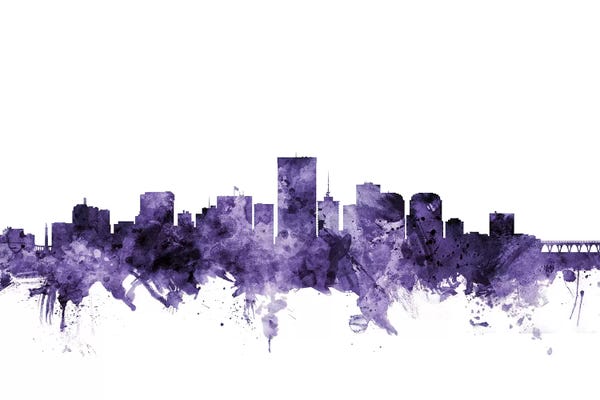 Richmond: Purple Richmond, Virginia Skyline by Michael Tompsett