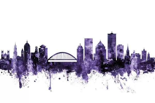 Michael Tompsett: Purple Rochester, New York Skyline by Michael Tompsett
