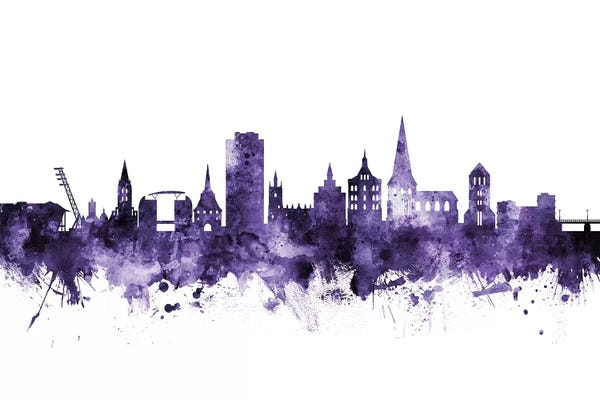 Rostock: Purple Rostock, Germany Skyline by Michael Tompsett