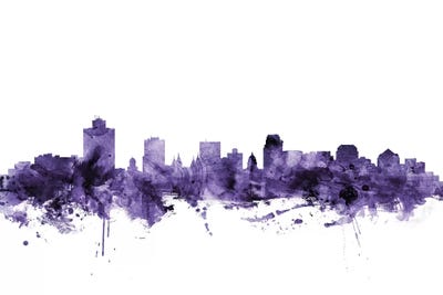 Purple Salt Lake City, Utah Skyline by Michael Tompsett art print