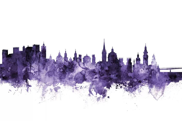 Purple Salzburg, Austria Skyline by Michael Tompsett wall art