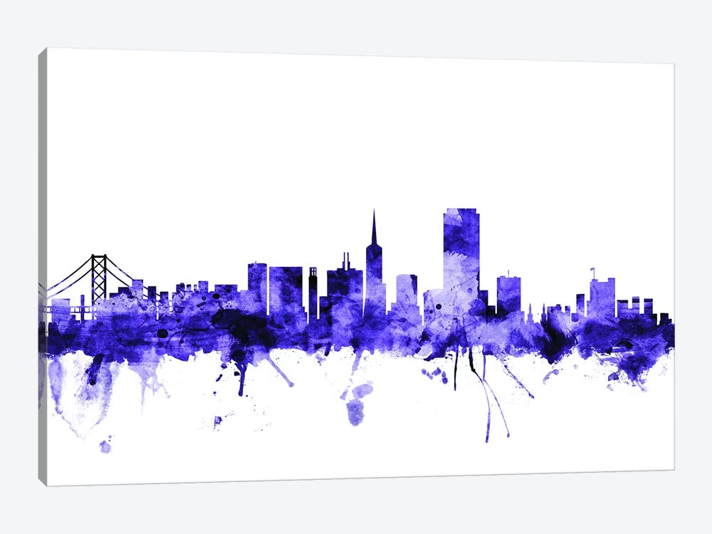 San Francisco, California Skyline I by Michael Tompsett 1-piece Canvas Print