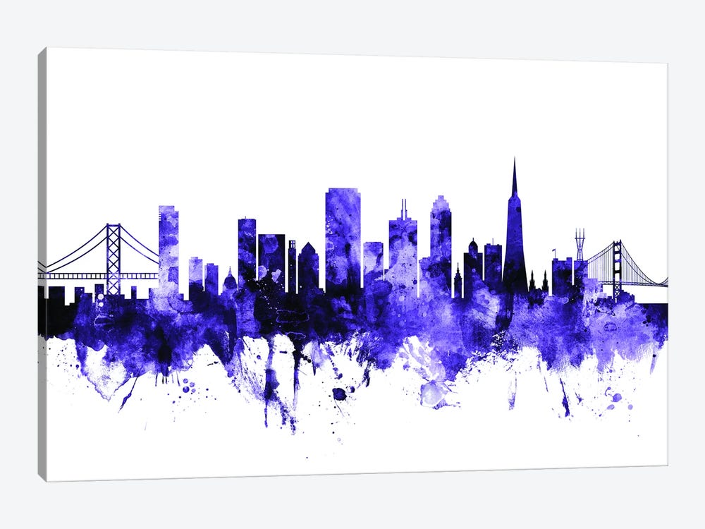 San Francisco, California Skyline II by Michael Tompsett 1-piece Canvas Art