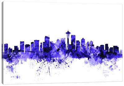 Seattle, Washington Skyline Canvas Art Print - Washington Art