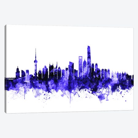 Shanghai, China Skyline Canvas Print #MTO699} by Michael Tompsett Canvas Artwork