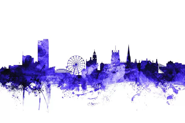 Purple Sheffield, England Skyline by Michael Tompsett wall art