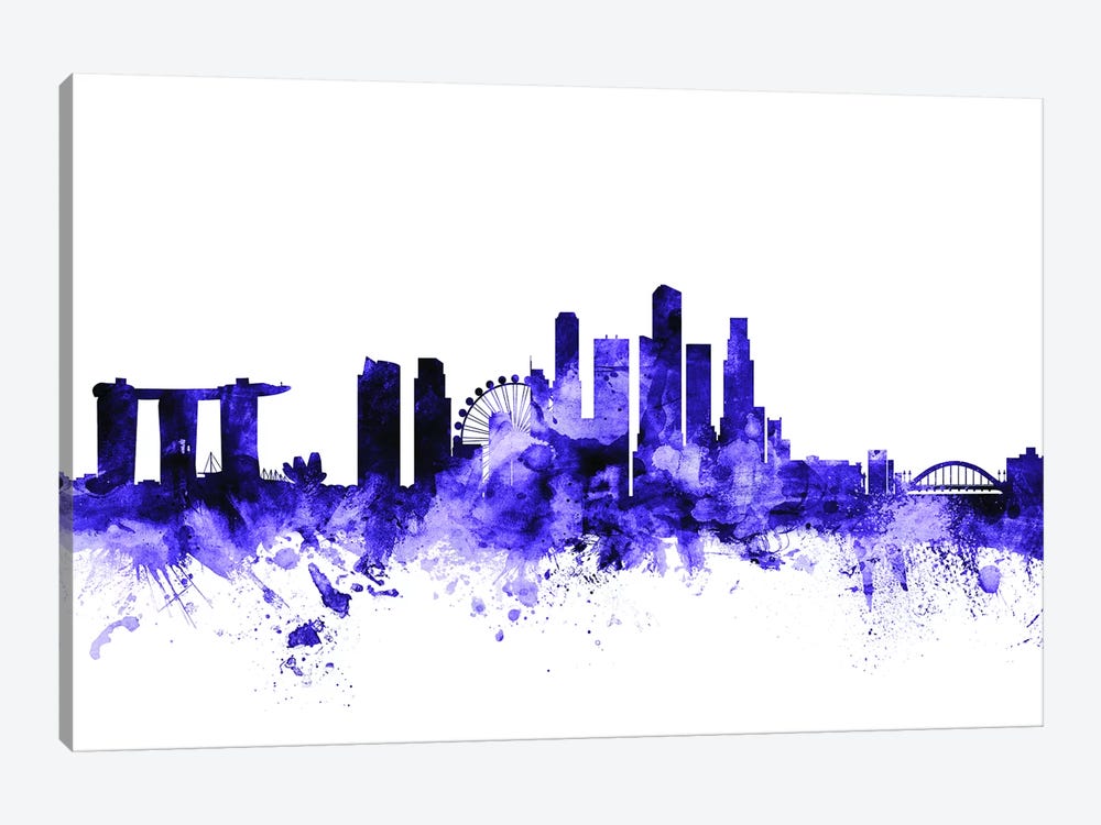 Singapore Skyline by Michael Tompsett 1-piece Canvas Artwork