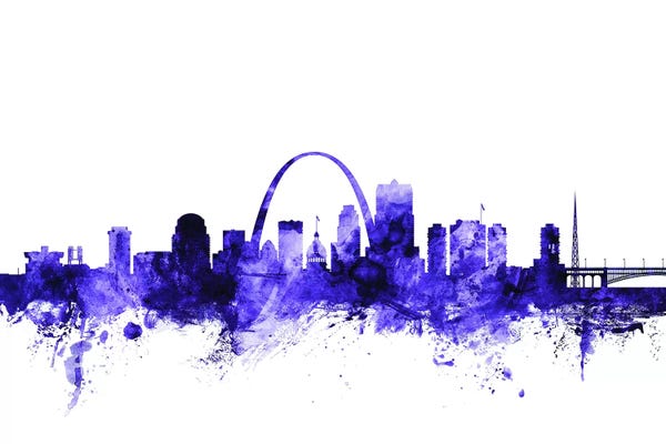 Missouri: Purple St. Louis, Missouri Skyline by Michael Tompsett