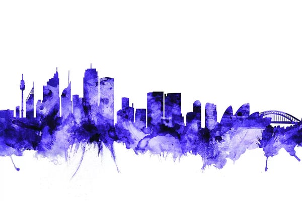 Australia: Purple Sydney, Australia Skyline by Michael Tompsett