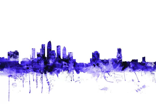 Tampa Bay: Purple Tampa, Florida Skyline by Michael Tompsett