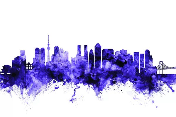 Tokyo: Purple Tokyo, Japan Skyline by Michael Tompsett