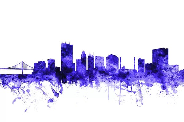 Ohio: Purple Toledo, Ohio Skyline by Michael Tompsett