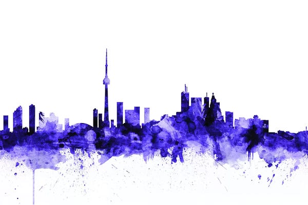 Ontario: Purple Toronto, Canada Skyline by Michael Tompsett