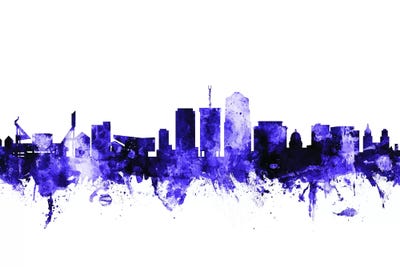 Purple Tucson, Arizona Skyline by Michael Tompsett framed wall art