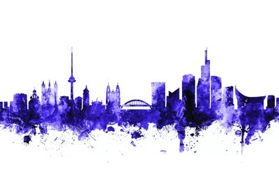 Purple Vilnius, Lithuania Skyline by Michael Tompsett art print