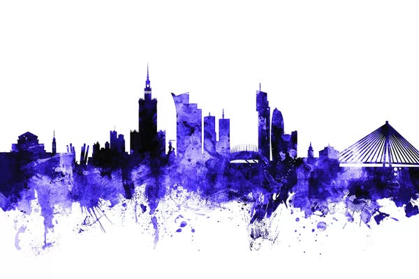 Poland: Purple Warsaw, Poland Skyline by Michael Tompsett