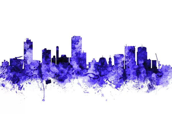 New Zealand: Purple Wellington, New Zealand Skyline by Michael Tompsett