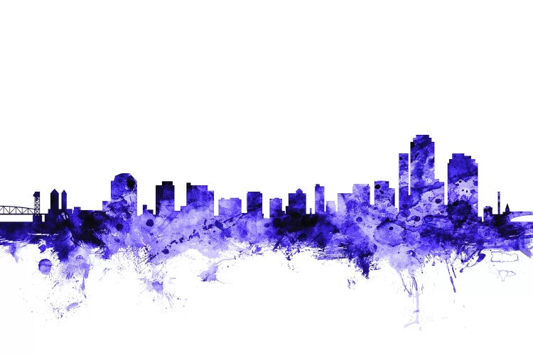 Purple Wilmington, Delaware Skyline