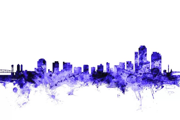 North Carolina: Purple Wilmington, Delaware Skyline by Michael Tompsett