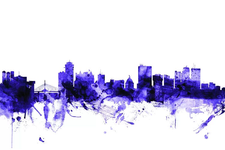 Purple Winnipeg, Canada Skyline by Michael Tompsett wall art